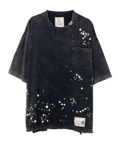 エンベリッシュド ブリーチド シャツ - Embellished Bleached T-shirt BLACK