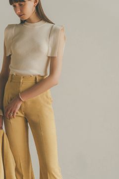 スクエアスリーブ ニットトップス - SQUARE SLEEVE KNIT TOPS - IVORY