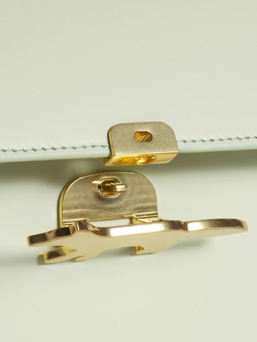 EDIE バッグ - スムースレザー2WAYショルダーバッグ / Leather bag aloe green