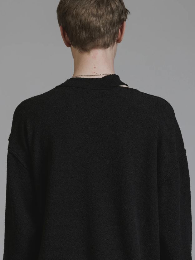 デザイン スウェットプルオーバー - HIGH-GAUGE SWEATER (BLACK)