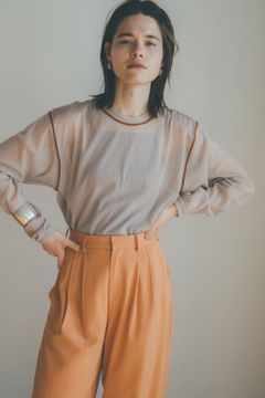 ロングスリーブカットソー - LINE SHEER L/S - IVORY
