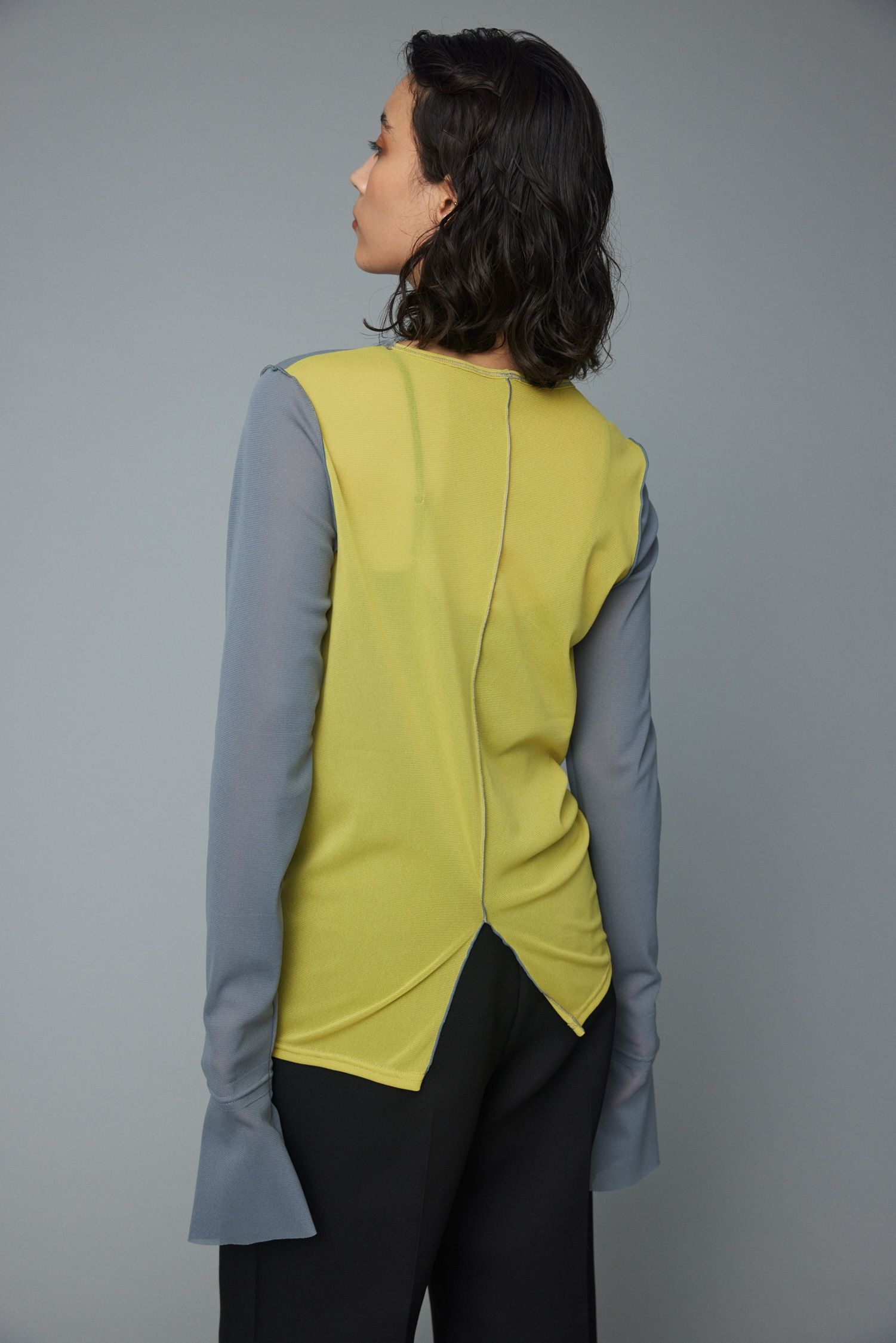 メッシュインナートップス - Mesh inner color tops - GREY