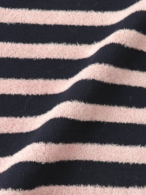 ボーダーニットトップス - NAVY