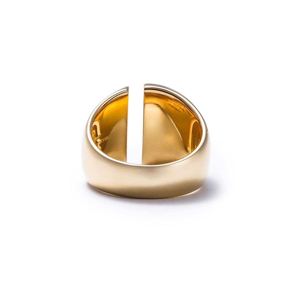 NIL DUE / NIL UN TOKYO - SPLIT CARVED SEAL RING / GOLD SERAPHINITE | ADDICT  WEB SHOP