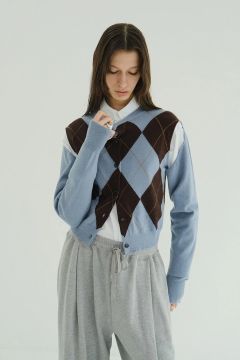 アレンジニットトップス - ARRANGE KNIT TOPS BLUE