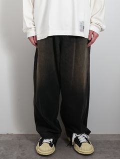 ライトデニム ワイド パンツ - Light Denim Wide Pants - BLACK