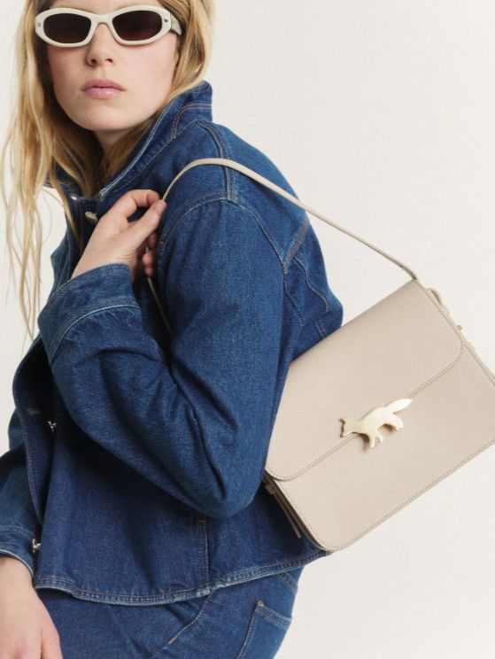 EDIE ラージバッグ - スムースレザー2WAYショルダーバッグ －macadamia