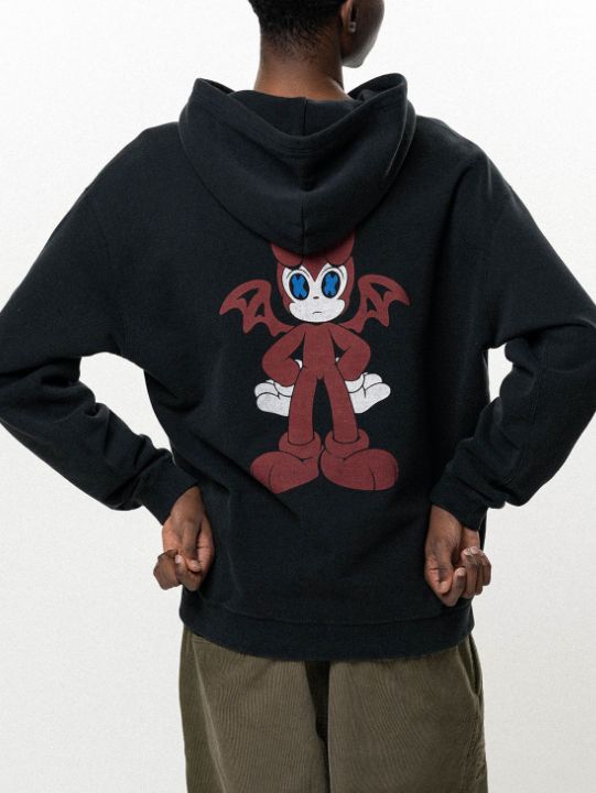バケネコ ポケット フーディー - BAKENEKO POCKET HOODIE (BLACK)