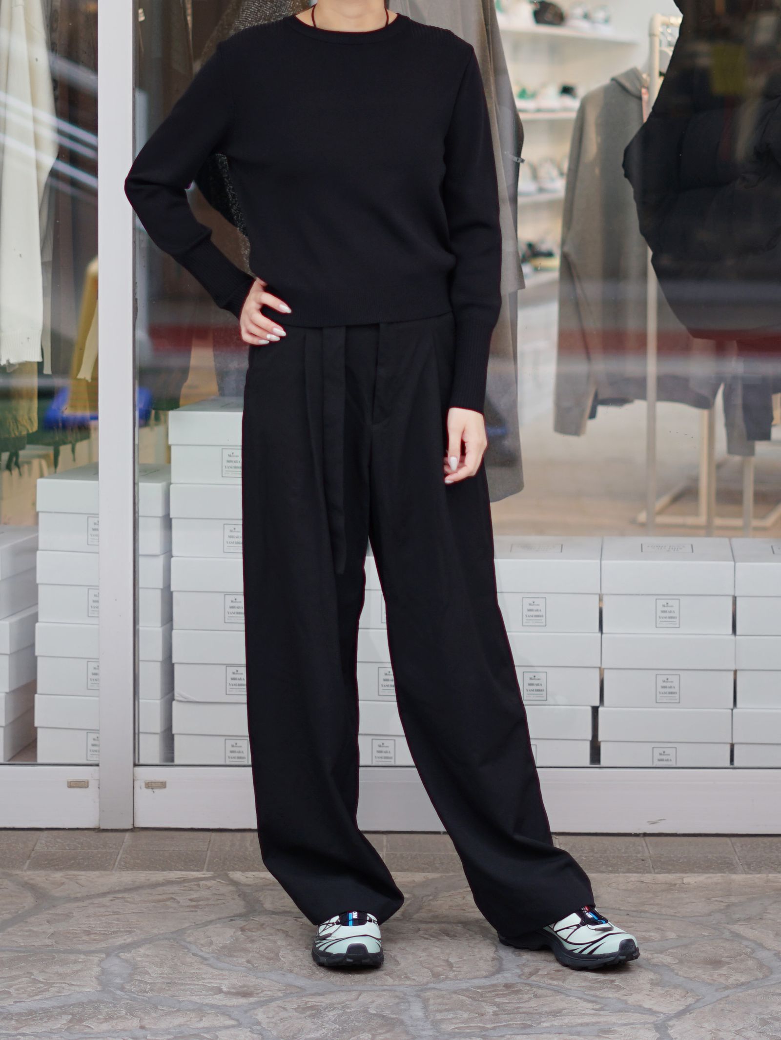 【25AW】 ベーシック コンパクト ニット トップス - BASIC COMPACT KNIT TOPS (BLACK)