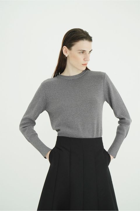 【26AW】ベーシックコンパクトニットトップス - BASIC COMPACT KNIT TOPS (GREY)