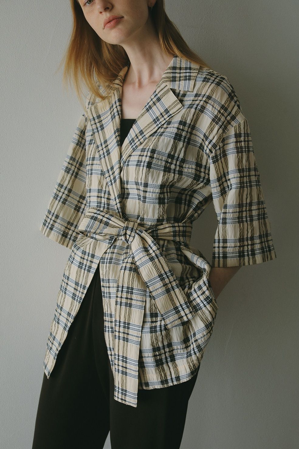 シャツジャケット -  BELTED SHIRTS JACKET - IVORY
