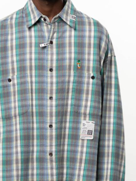 チェック ロングスリーブ シャツ - Check Long Sleeve Shirt (GREEN)