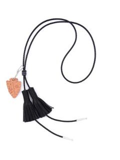 レザーチョーカー - LEATHER BRAIDING LOOP TASSEL CHOKER - Cow leather