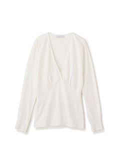 レースコンビカシュクールニットプルオーバー (WHITE)
