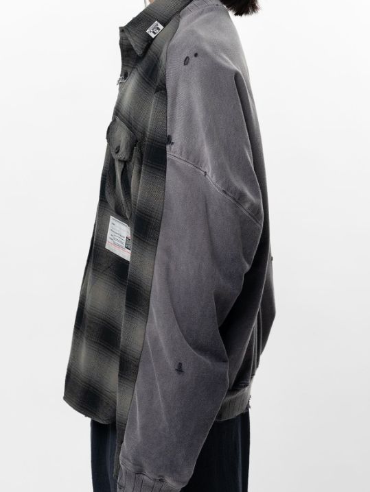 コンバインド スウェットシャツ - COMBINED SH×SWT (BLACK×GREY)