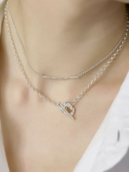 バブルラリエット SV シルバー ネックレス 全長 75cm シンプル デザイン ユニセックス アクセサリー