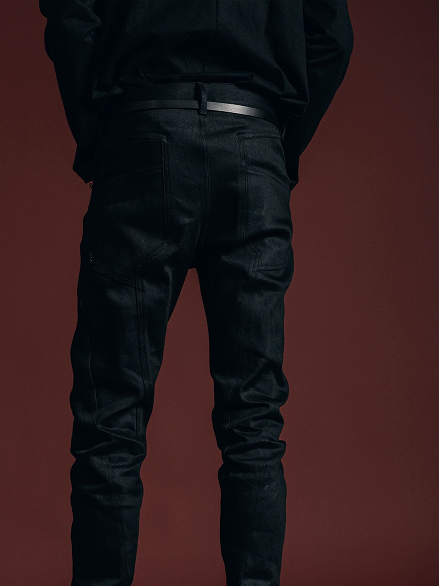 ナローベルト - narrow leather belt VI-3681-09 - A-BLACK