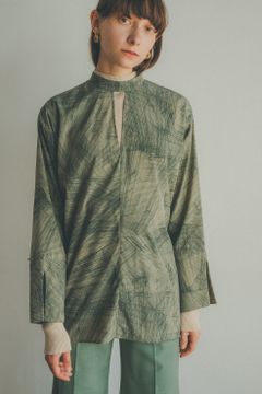 ダブルフェイスブラウス - RADIAL LINE DOUBLE FACE BLOUSE - IVORY