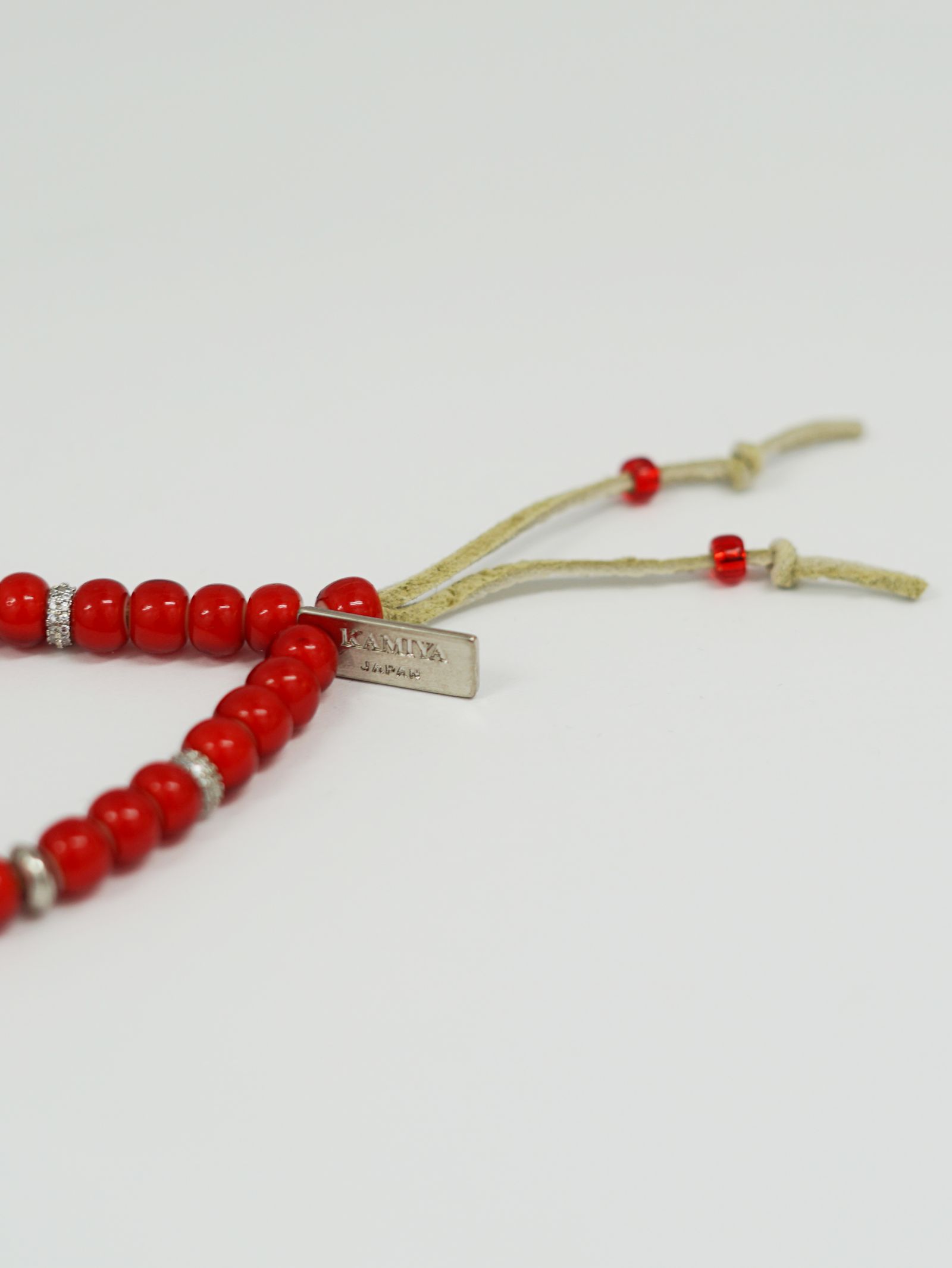 ”KMY ”BEADED BRACELET- ビーズブレスレット - RED