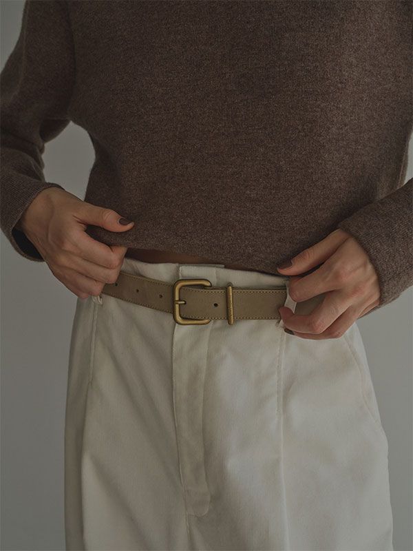 ヌバックレザースクエアバックルベルト （BEGIE）