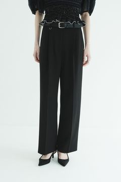 ツーウェイタックストレートパンツ - 2WAY TUCK STRAIGHT PANTS (BLACK)