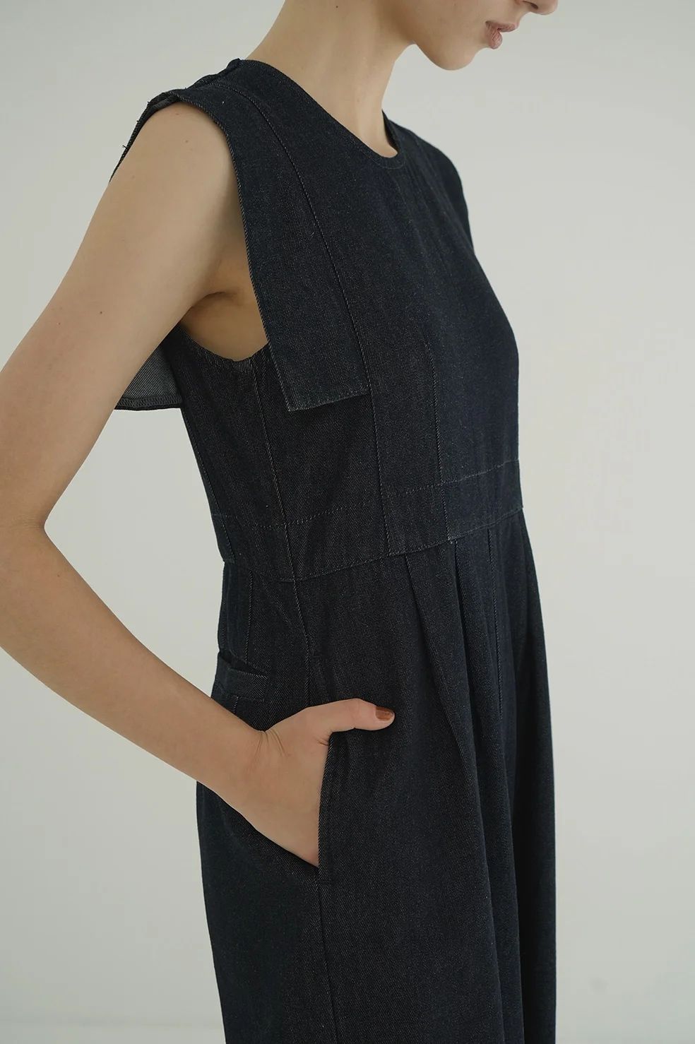 サロペット・オーバーオール・オールインワン CLANE SQUARE SLEEVE ALL IN ONE CLANE - スクエア―スリーブ デニムオールインワン - SQUARE