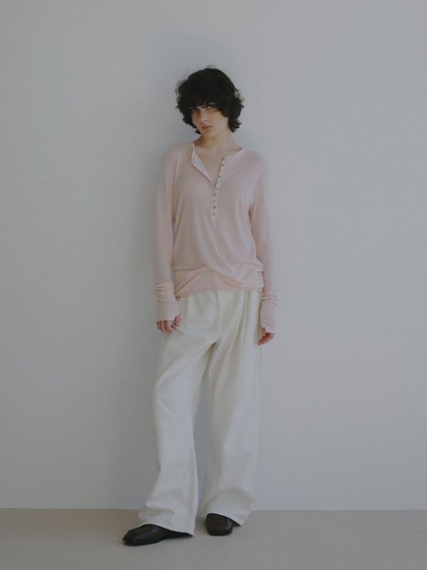 ウールフライスヘンリーネックプルオーバー（PINK）