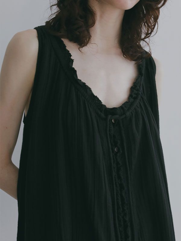 フロントオープンタンクチュニック (BLACK)