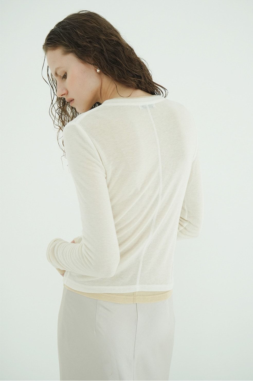 ソフトシアーレイヤードトップス - SOFT SHEER LAYERED TOPS(IVORY)