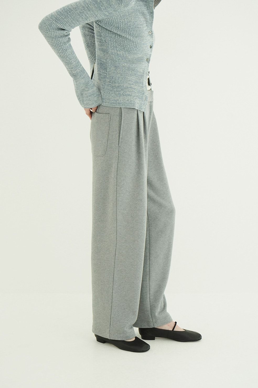 ツータック スウェットパンツ - TWO TUCK SWEAT PANTS (GREY)