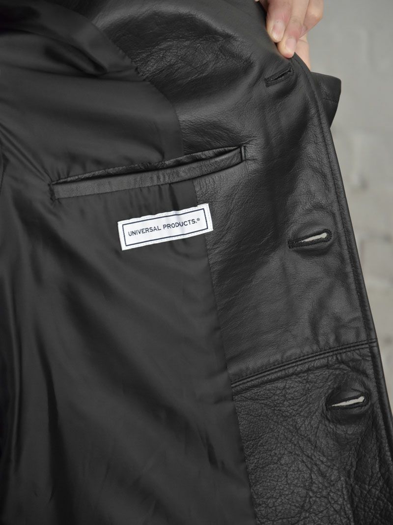 レザーカーコート -  LEATHER CAR COAT - BLACK