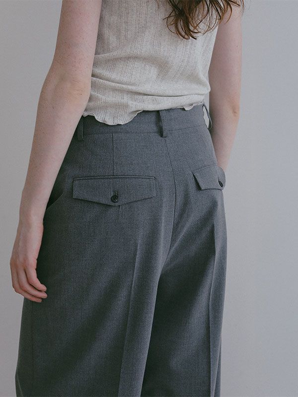 センタークリースクリーンパンツ （GREY）