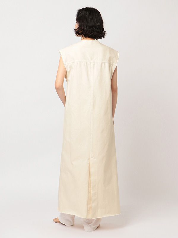 カットオフコットンジレワンピース - OFF WHITE