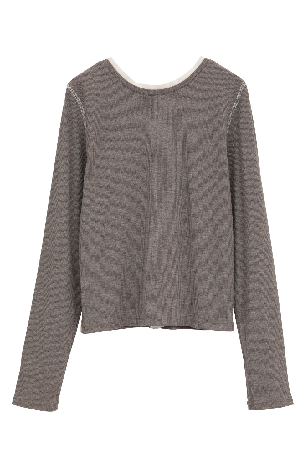 バイカラーカーディガン | W FACE BICOLOR CARDIGAN (GRAY)