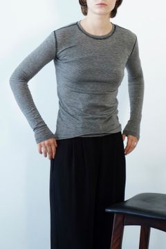 カシミアシルク混 トップス - COMFORTABLE TIGHT TOPS - BORDER