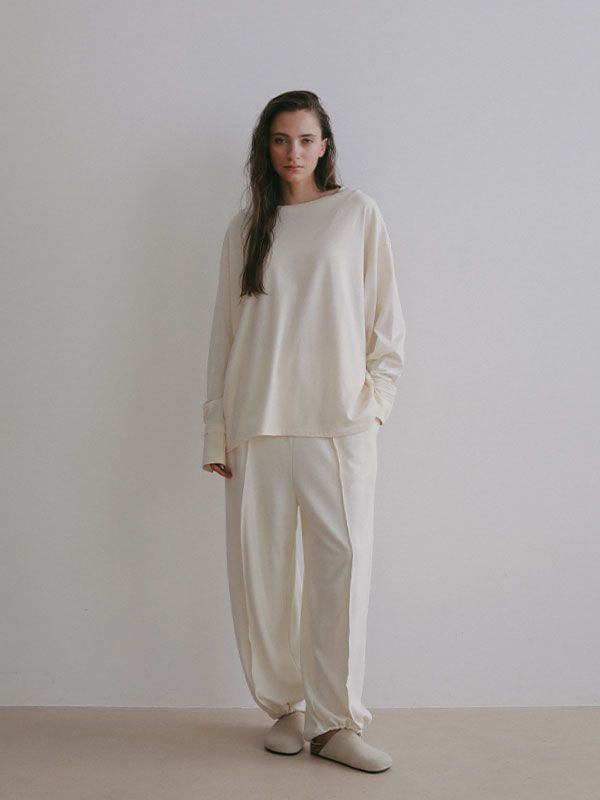 スリークラインカフスロンTee / カットソー (OFF WHITE)
