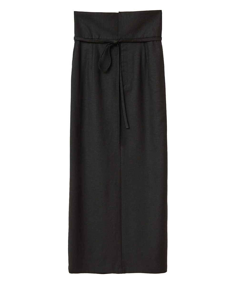 ハイウエストストレートスカート - 2WAY FOLD STRAIGHT SKIRT - BLACK