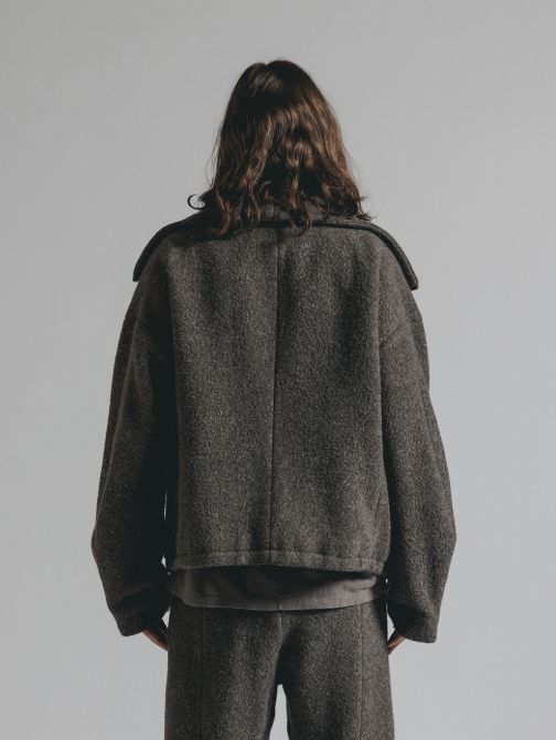 ウールパイル ハイネックジャケット (B-GRAYBEIGE)