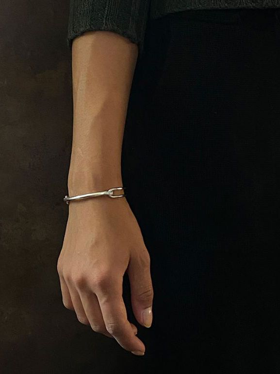 ブレスレット ハンマード リンク  - bracelet hammered link - M2215