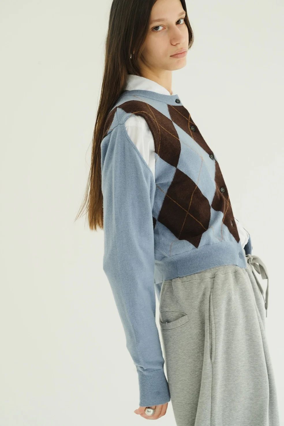 アレンジニットトップス - ARRANGE KNIT TOPS BLUE