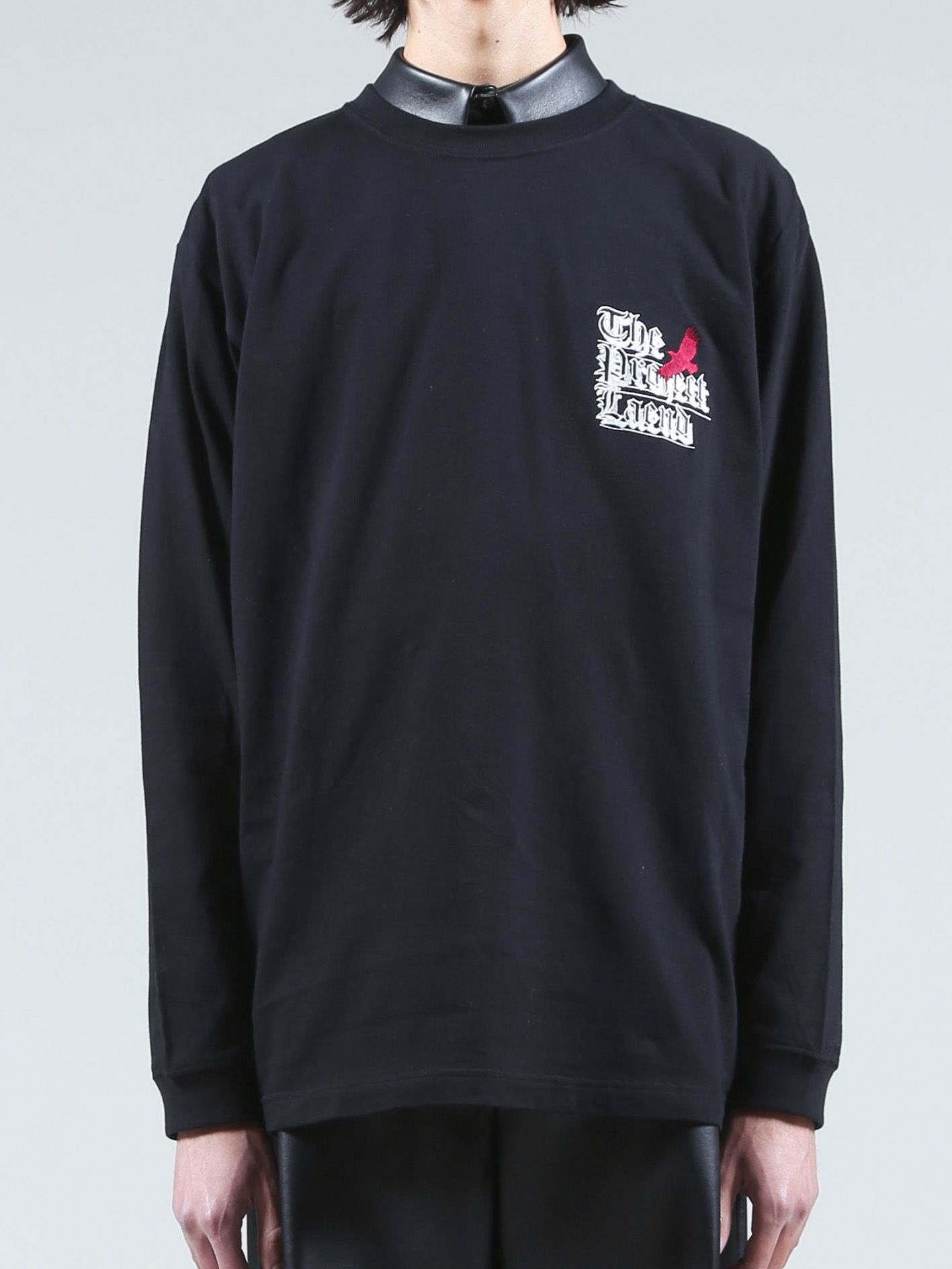 ロゴ刺繍ロングスリーブTシャツ - Embroidery Long Sleeve T Shirt - BLACK
