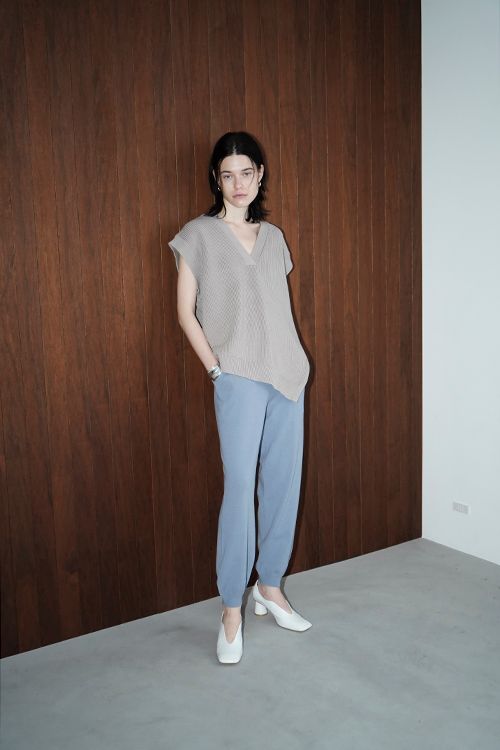 スリム ニット パンツ - SLIM KNIT PANTS BLUE