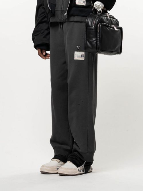 トラック パンツ レイヤード スウェット パンツ - Track Pants Layered Sweat Pants (BLACK)