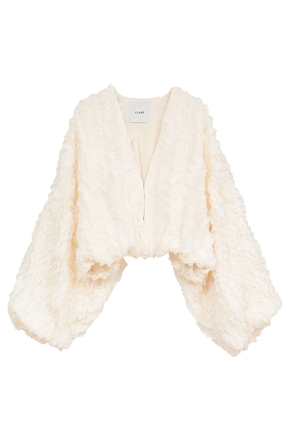 フリルボレロ - TOPSTITCHED FRILL BOLERO (IVORY)