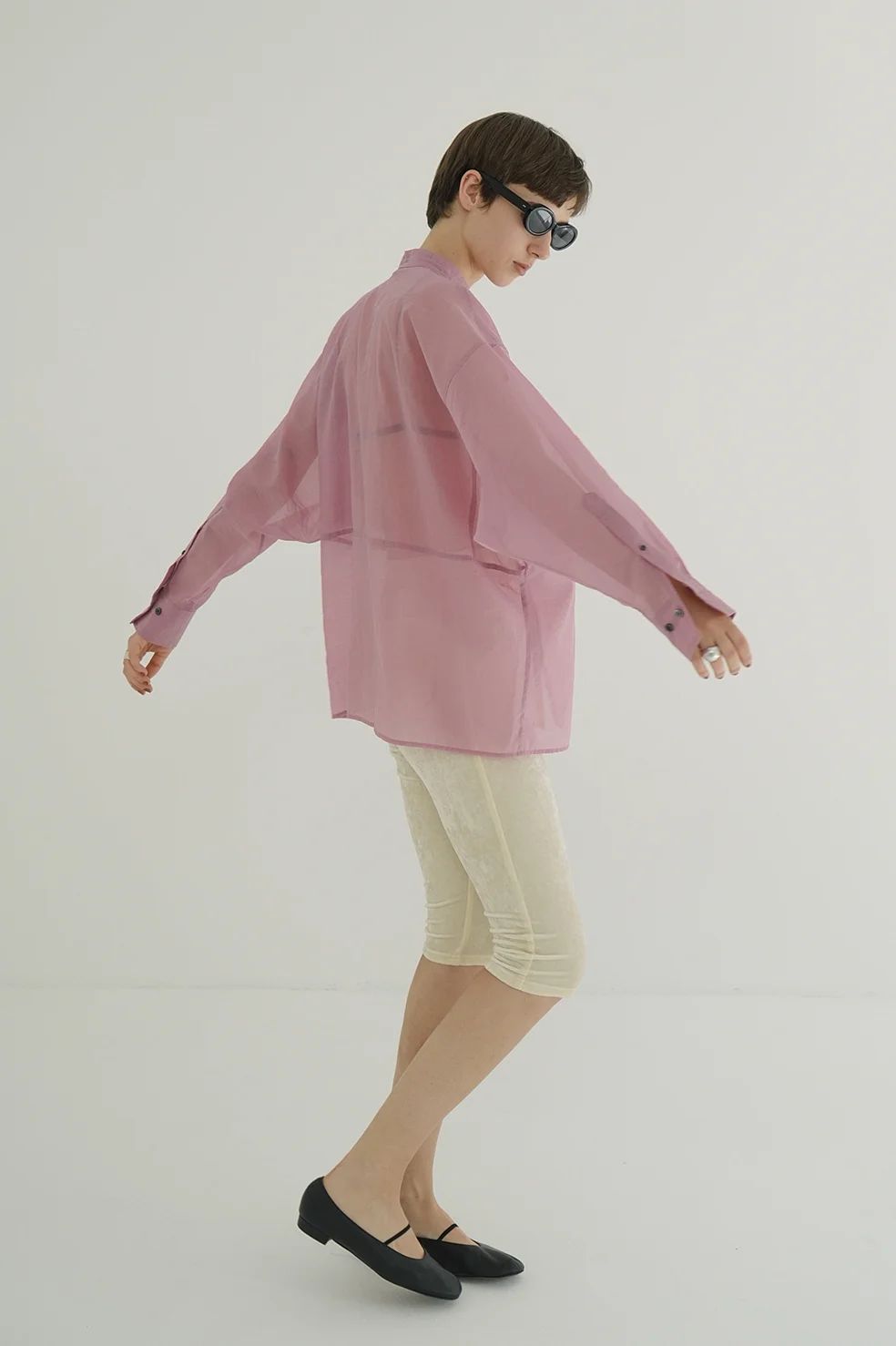 シアードルマンシャツ -  SHEER DOLMAN SHIRTS (PINK)