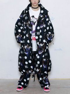 スカル プリント モッズコート - MODS COAT SKULL PRINT PATTERN - BLACK SKULL
