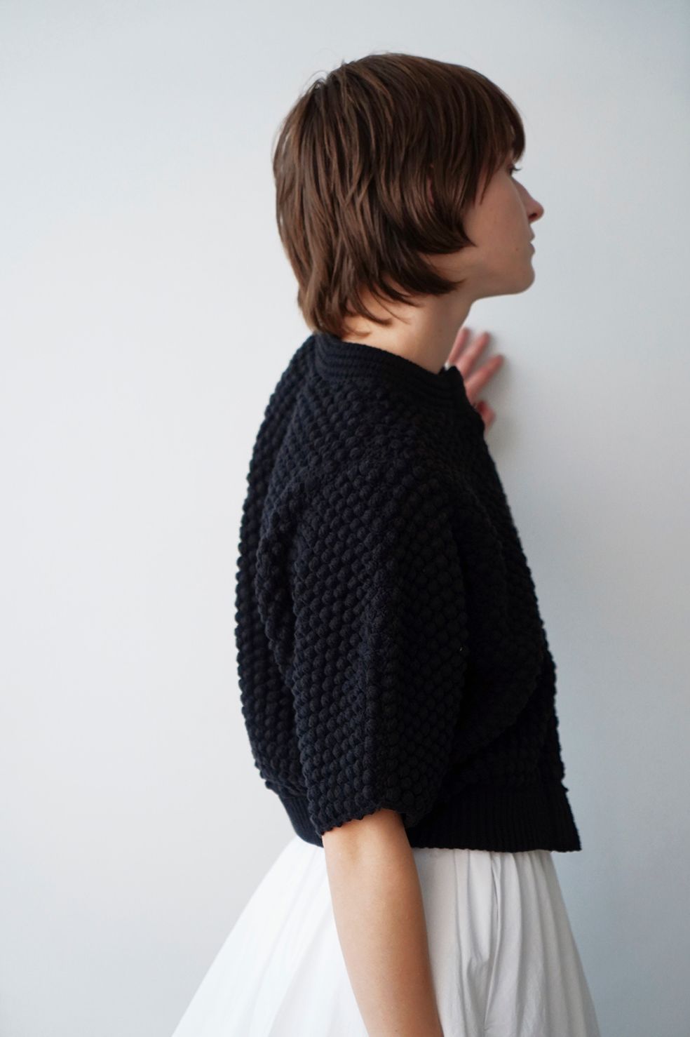 人気直販 CLANE 3D DOT HALF SLEEVE KNIT CARDIGAN カーディガン