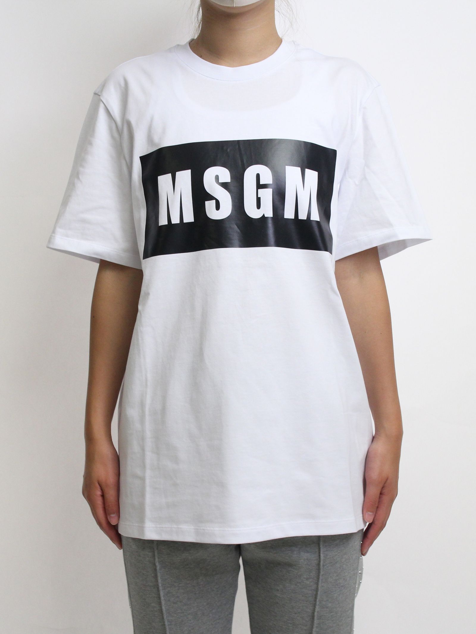 MSGM - ロゴプリントTシャツ - PAINT BRUSHED LOGO T-SHIRTS - WHITE ...