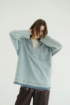 ライトオンス デニムシャツ - DENIM OVER SKIPPER SHIRTS (INDIGO)