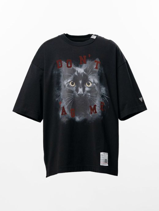 キャット プリント Tシャツ - Cat Printed T-shirt （BLACK)